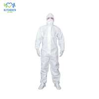 Disposable Coverall Suit Long Front Zipper Elastic Waistband & Cuffs Isolation Suit