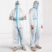 Personal Ppe Suit Type 5 And 6 Coverall Disposable Full Suite Micropore Polyethylene Safety clothes