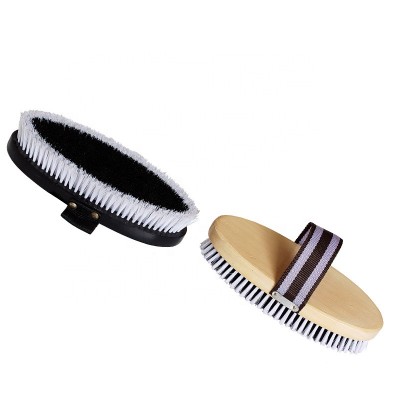 Equine Care  horse grooming brush with 8-1/2'' Body Brush Wood Grip Soft Bristle